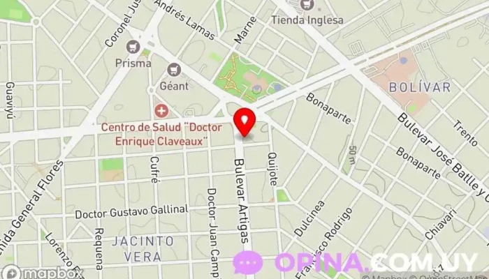 mapa de Colegio Delmira Agustini Centro educativo en Montevideo