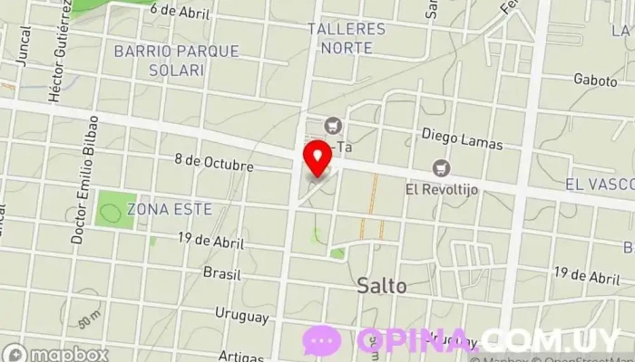 mapa de Colegio Parroquial Santa Cruz Salto Escuela preparatoria en Salto