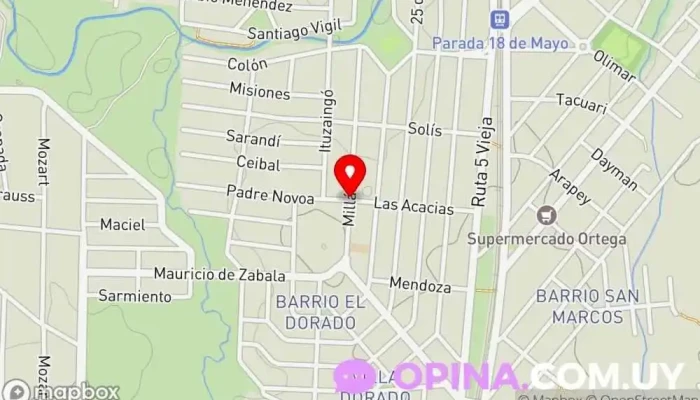 mapa de Colegio San Adolfo, Fe y Alegría Escuela católica en 18 de Mayo