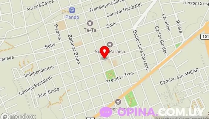 mapa de Comayc Cooperativa de ahorro y crédito, Oficinas de empresa en Pando