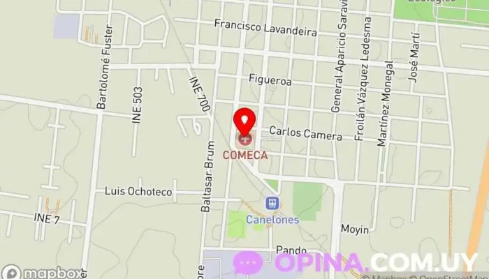 mapa de COMECA Hospital privado en Canelones