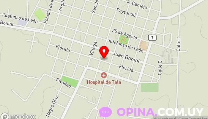 mapa de COMECA Hospital en Tala
