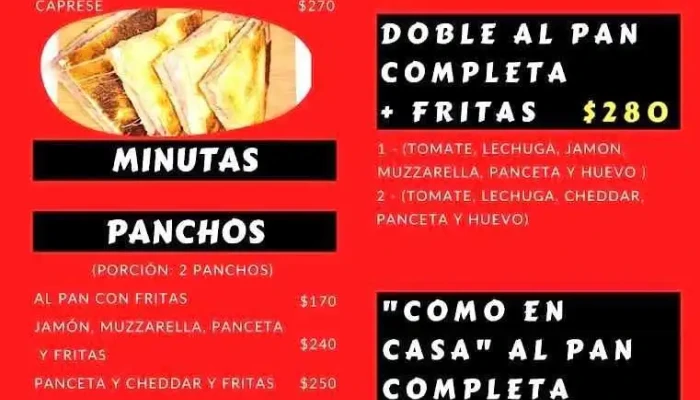 Como En Casa Pizzeria -  Menu - La Floresta