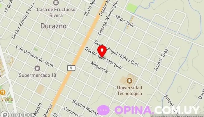 mapa de Complejo El santa Club deportivo en Durazno