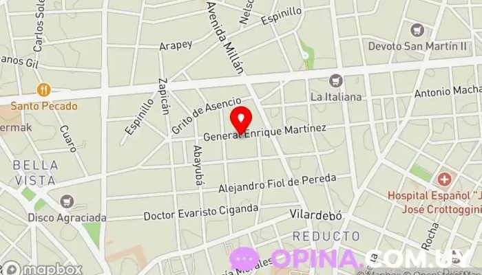 mapa de Consultorio Alonzo-Pais-Díaz Centro de salud infantil en Montevideo