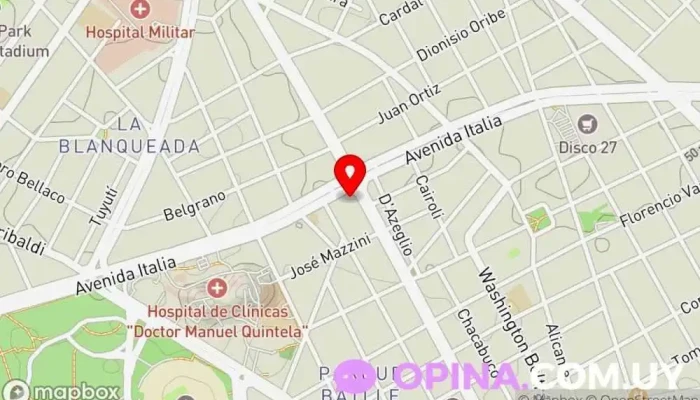 mapa de Consultorio de Medicina Nuclear Centro de diagnóstico, Hospital en Montevideo