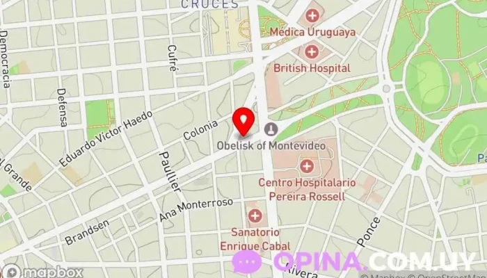 mapa de Consultorio de vértigo y mareo - Otoneuro Uruguay Clínica de otorrinolaringología en Montevideo