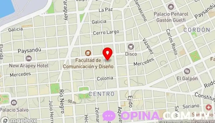 mapa de Consultorio Gabriel Benquet Laboratorio de radiografías en Montevideo