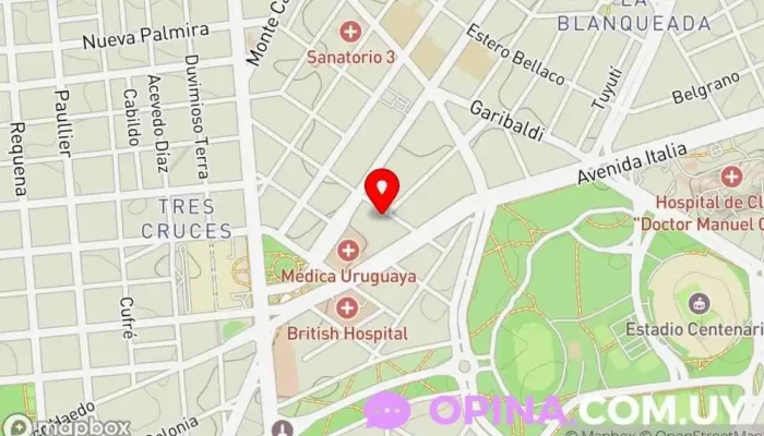 mapa de Consultorio Médico Láser Clínica dermatológica en Montevideo