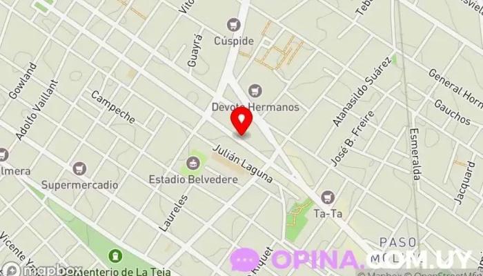 mapa de Consultorio médico vida sin dolor Centro de salud en Montevideo