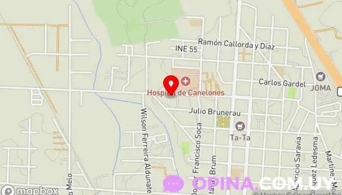 mapa de Consultorio Odontológico - Dra. Lorena Rocha Clínica dental en Canelones