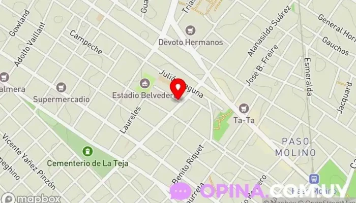mapa de Consultorio Odontológico avós Paso Molino Dentista en Montevideo