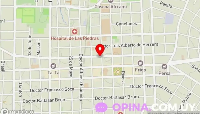 mapa de Consultorio Odontológico D - COOP Clínica dental en Las Piedras