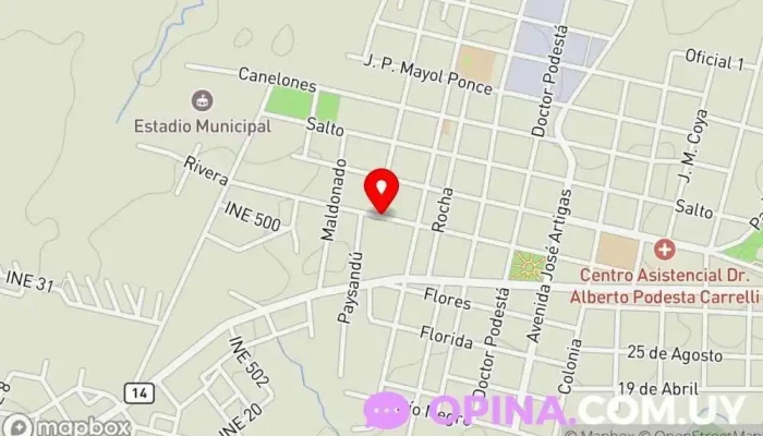 mapa de Consultorio Odontológico. Dra. Betty Silvera Clínica dental en José Pedro Varela