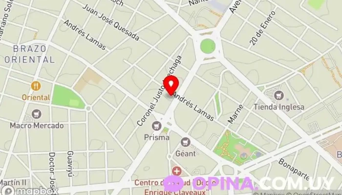 mapa de Consultorio Odontológico Dra. Flavia Cuña Clínica dental en Montevideo