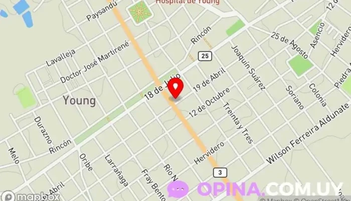 mapa de Consultorio Odontologico Dra. María Fernanda Lista Ortodoncista en Young