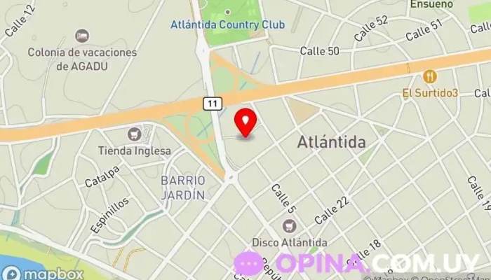 mapa de Consultorio Odontológico Dra. María Noel Díaz Dentista, Endodoncista, Ortodoncista, Periodoncista, Cirujano en Atlántida
