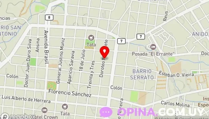 mapa de Consultorio Odontologico Dra. Natalia Silva Quercia Ortodoncista en Melo