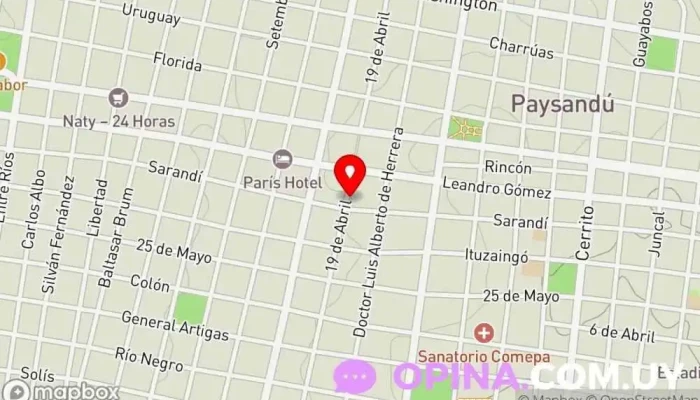 mapa de Consultorio Odontológico Dra. Pamela Giménez Clínica dental en Paysandú