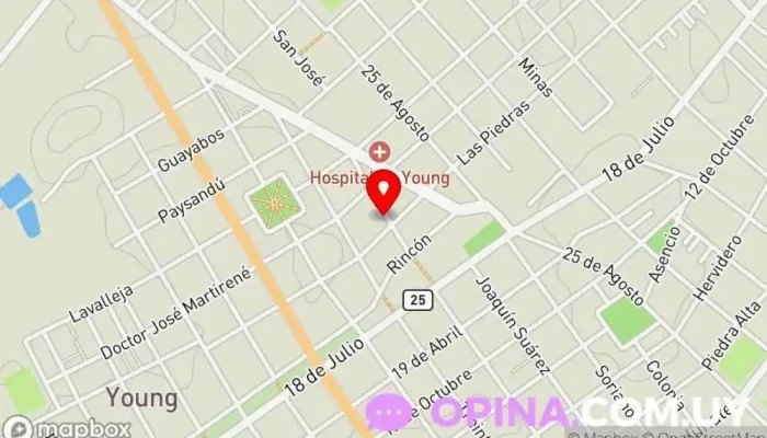 mapa de Consultorio Odontológico Dra Paula Oborsky Clínica dental en Young