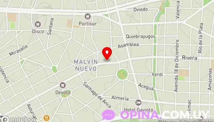 mapa de Consultorio odontológico Dra. San Román Clínica dental en Montevideo