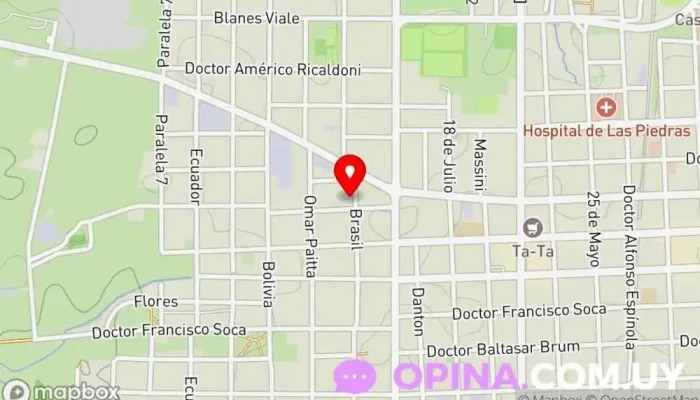 mapa de Consultorio odontológico. Dra. Verónica Martí Clínica dental en Las Piedras