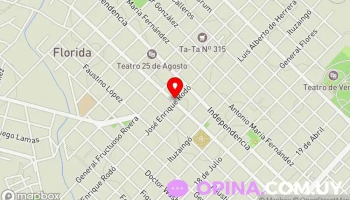 mapa de Consultorio Odontológico Dra.Virginia Díaz Bentancur Dentista, Clínica dental en Florida