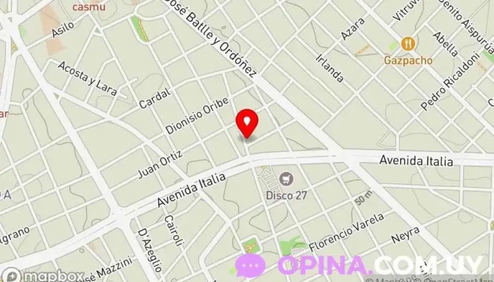 mapa de Consultorio Odontológico MEG Clínica dental en Montevideo