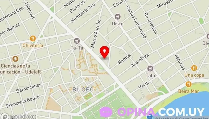 mapa de Consultorio Odontologico Natalia Lamarca Clínica dental en Montevideo