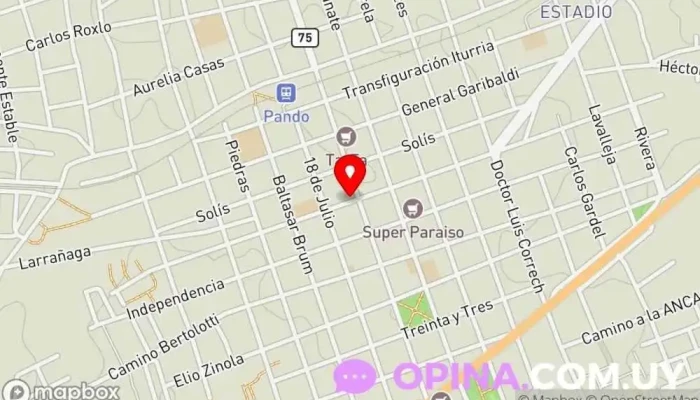 mapa de Consultorio Oftalmológico Auditvo Pando Clínica de oftalmología en Pando