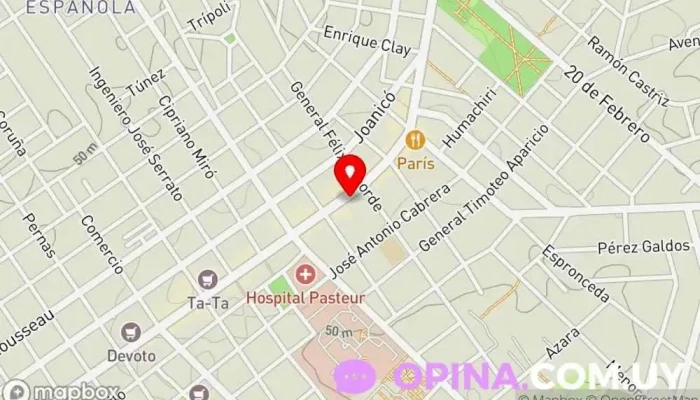 mapa de Consultorio Oftalmológico Cicoop Clínica de oftalmología en Montevideo