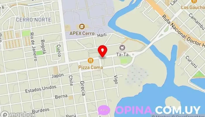 mapa de Consultorio Podológico técnica en podología médica Ana Borghesan Podólogo en Montevideo