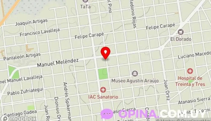 mapa de Core Médico en Treinta y Tres