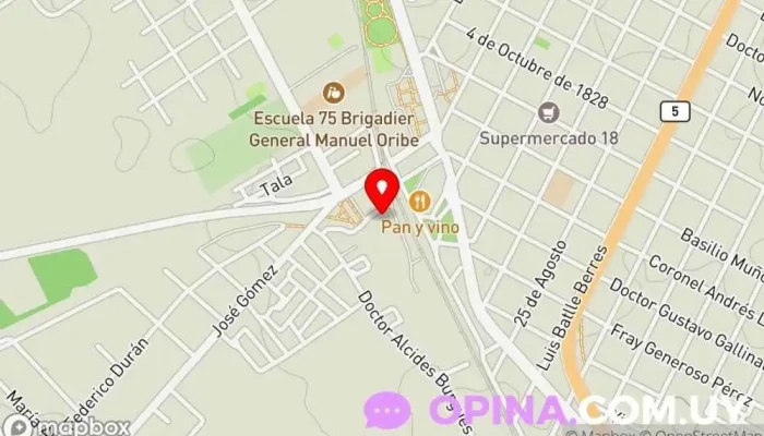 mapa de Covicentro Sociedad de viviendas en Durazno