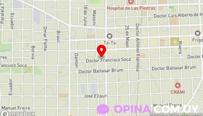 mapa de Crami Anexo Dr Pouey Centro médico en Las Piedras