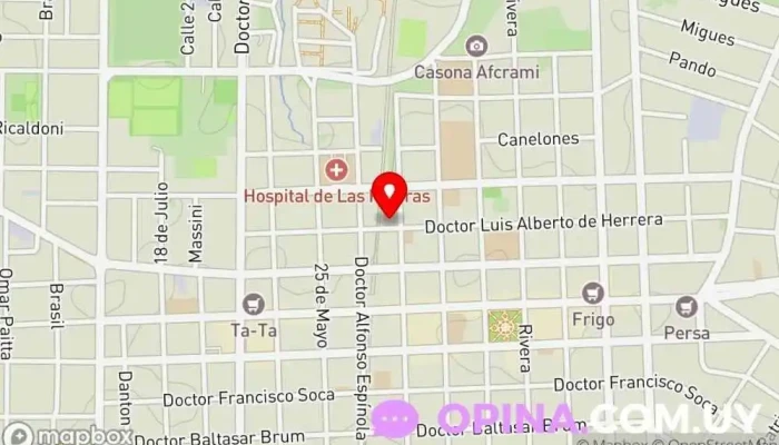 mapa de Crami Laboratorio Hospital en Las Piedras