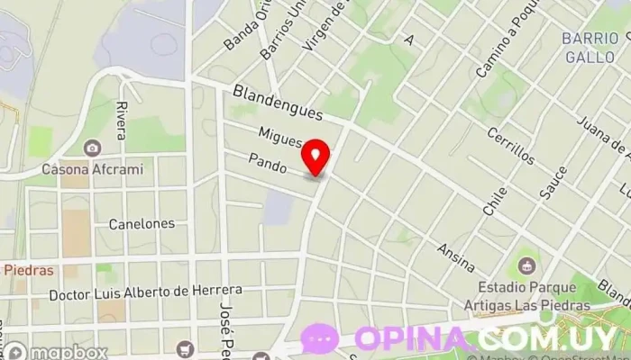 mapa de Creaciones Personalizados Papelería, Taller de encuadernación, Copistería, Impresora de etiquetas personalizadas, Tienda de camisetas personalizadas, Tienda de regalos en Las Piedras