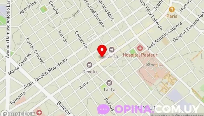 mapa de Credito YA Institución financiera, Agencia de préstamos en Montevideo