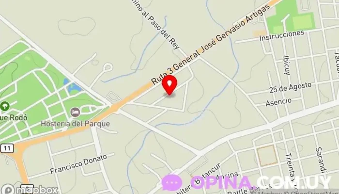mapa de Cruz Roja Uruguaya Filial San José Asociación u organización en San José de Mayo