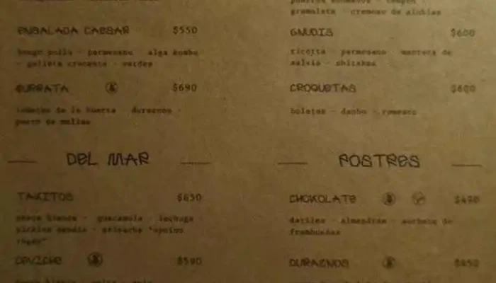 Cuarzo -  Menu - La Pedrera