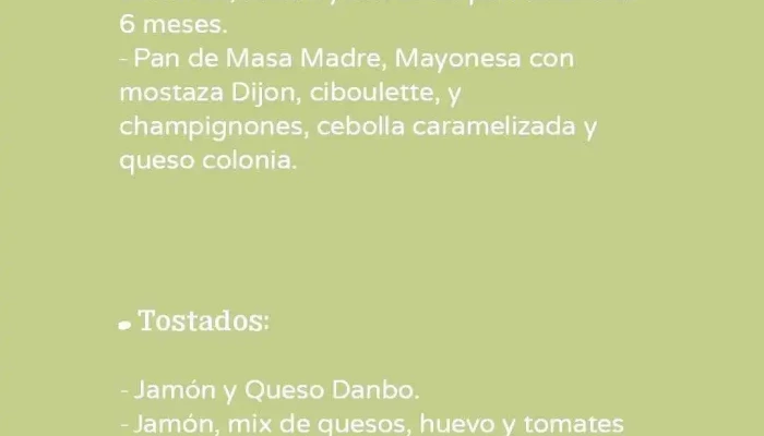 Cultivo -  Brunch De Campo Menu - Nueva Helvecia