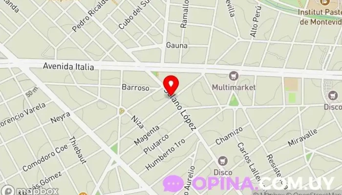 mapa de cyber@rte Papelería, Cibercafé en Montevideo