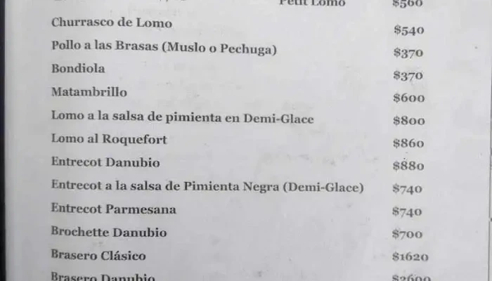 Danubio Azul -  Menu - Montevideo