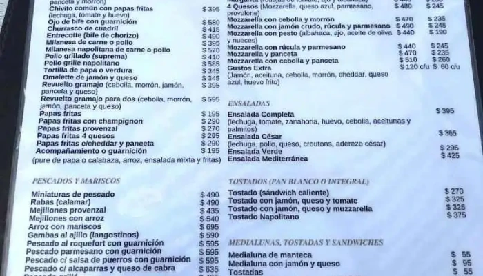 Dedos Point -  Menu - Punta del Este