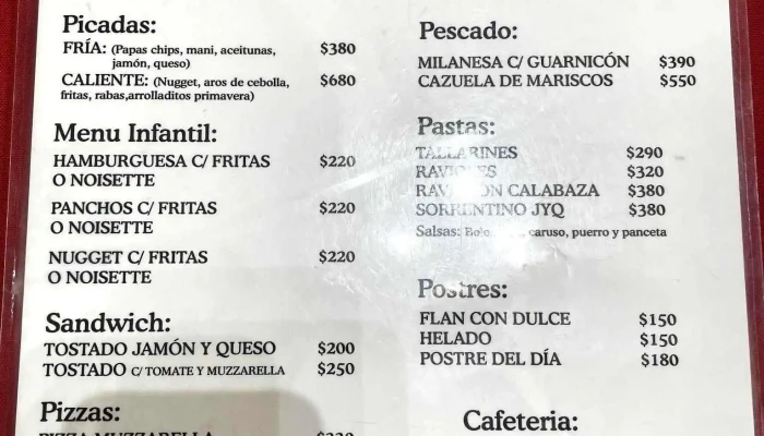 Del Centro -  Menu - Col. del Sacramento