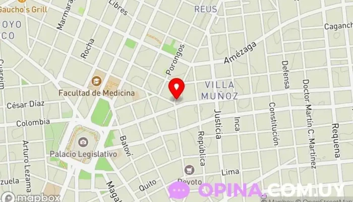 mapa de Deliganga centro repostero Comercio en Montevideo