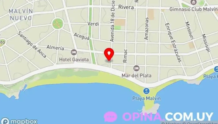 mapa de Dental Arenas Clínica dental en Montevideo