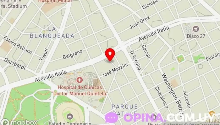 mapa de DENTILAB Dentista, Dentista cosmético, Clínica dental, Higienista dental, Periodoncista de implantes dentales, Ortodoncista, Periodoncista en Montevideo