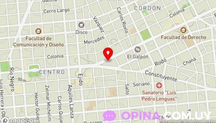 mapa de Dermocel CosmetologiaMedica Centro de salud comunitario en Montevideo