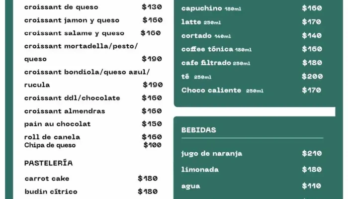 Desmadre Pan Y Cafe Menu - Montevideo